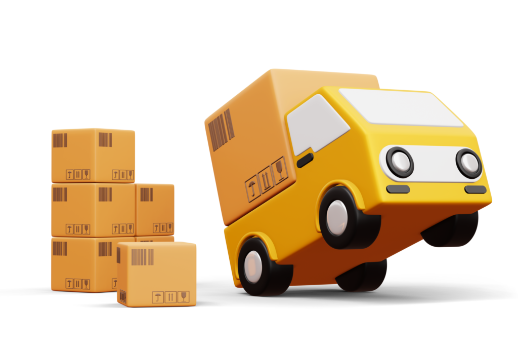 yellow delivery car